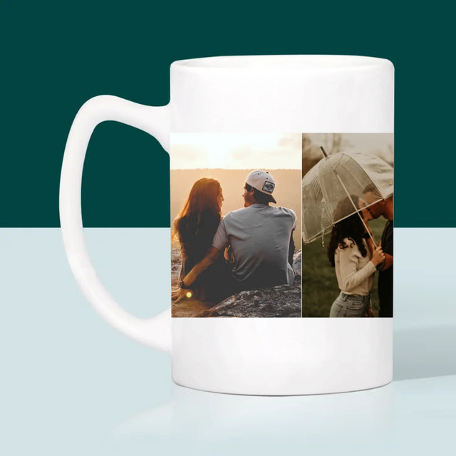 Fotocollage: Erster Gemeinsamer Valentinstag - Tasse
