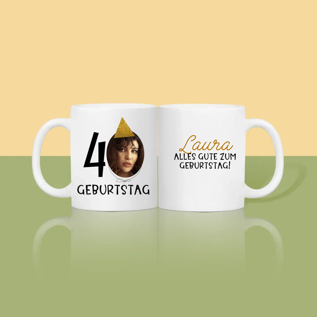 Foto Und Unterschrift: 40. Geburtstag Mütze - Tasse