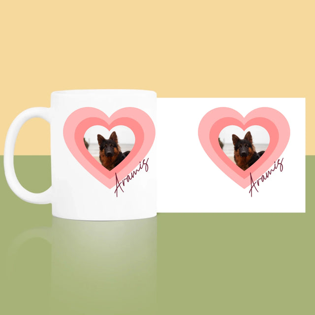 Foto Und Unterschrift: Bild Eines Haustieres Im Herzen - Tasse