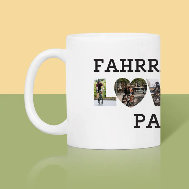 Buchstaben-Collage: Fahrradliebhaber - Tasse