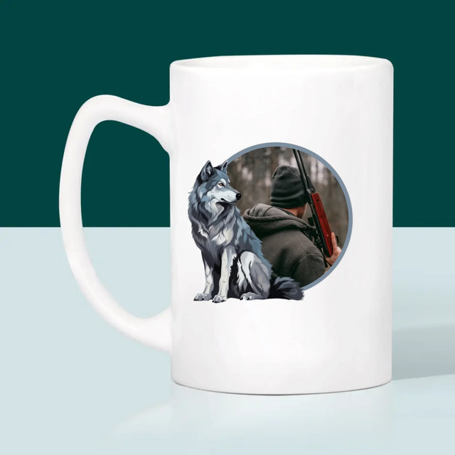 Foto Und Unterschrift: Der Wolf Unter Den Jägern - Tasse
