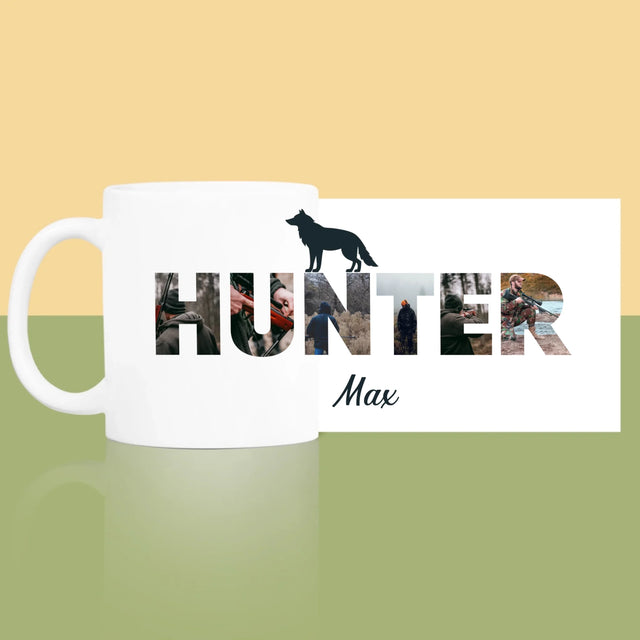Buchstaben-Collage: Hunter - Tasse