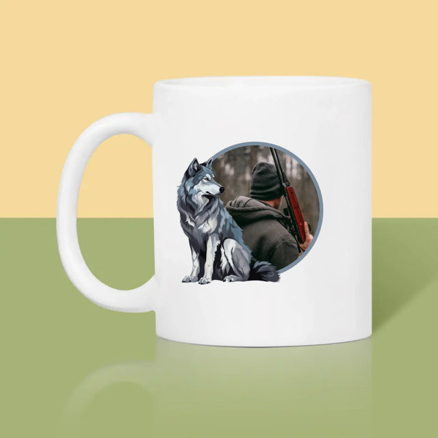 Foto Und Unterschrift: Der Wolf Unter Den Jägern - Tasse