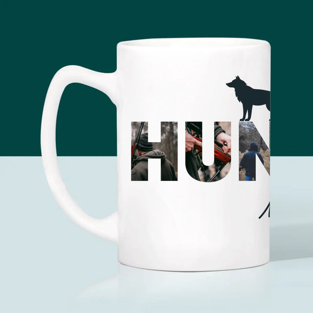 Buchstaben-Collage: Hunter - Tasse