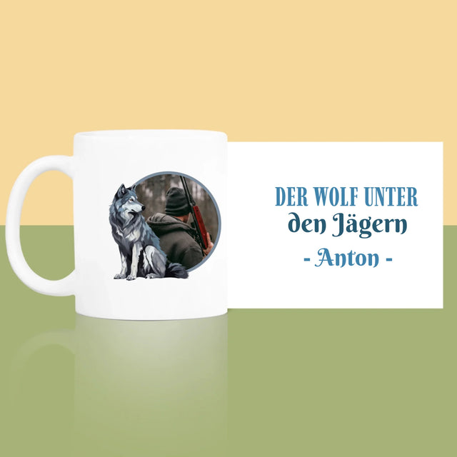 Foto Und Unterschrift: Der Wolf Unter Den Jägern - Tasse