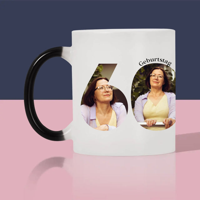 Buchstaben-Collage: 60. Geburtstag Voller Schöner Momente - Tasse