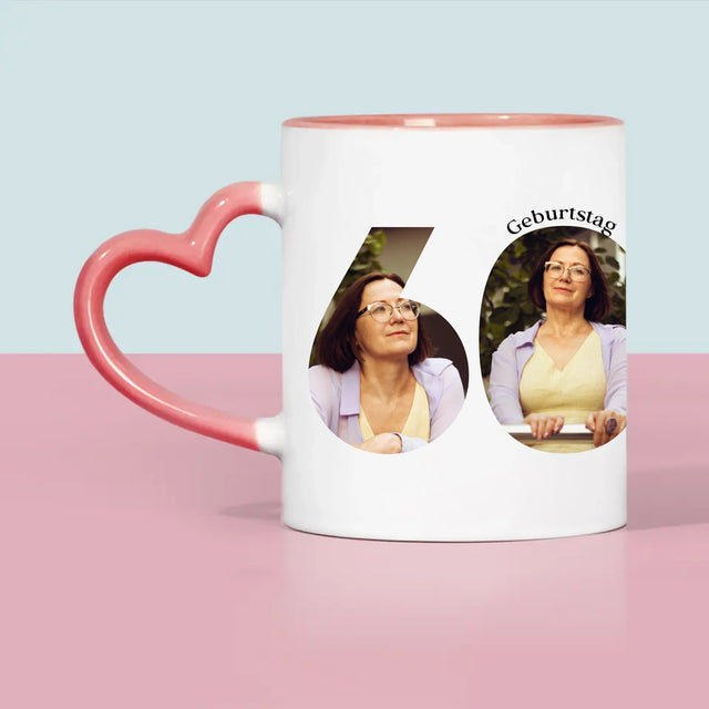 Buchstaben-Collage: 60. Geburtstag Voller Schöner Momente - Tasse