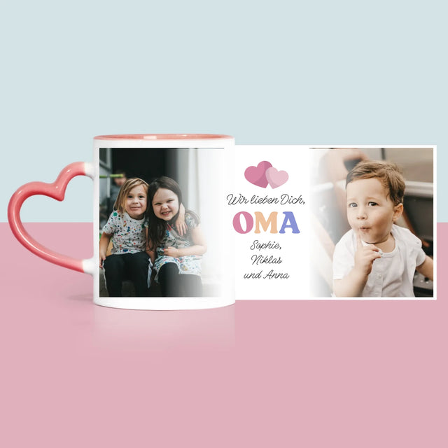 Fotocollage: Wir Lieben Dich, Oma - Tasse