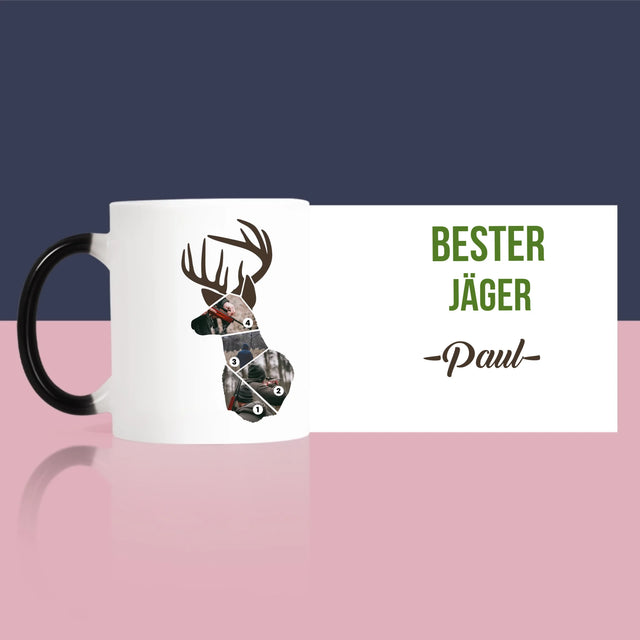 Form-Collage: Bester Jäger - Tasse