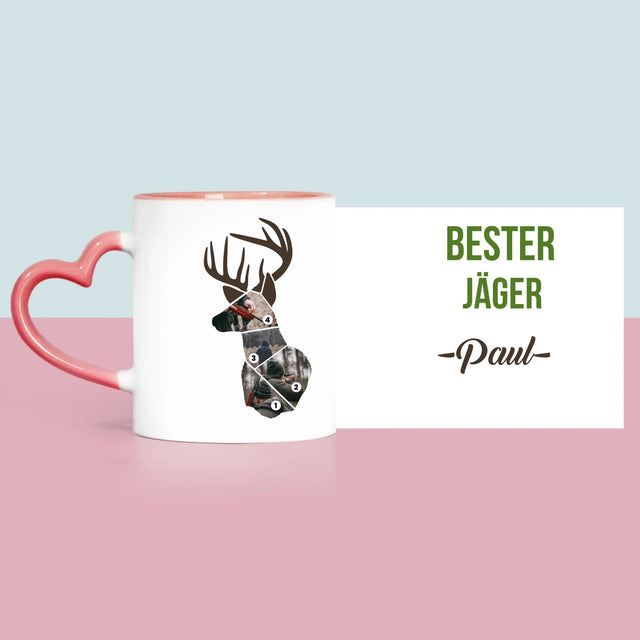 Form-Collage: Bester Jäger - Tasse