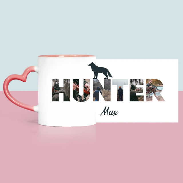 Buchstaben-Collage: Hunter - Tasse