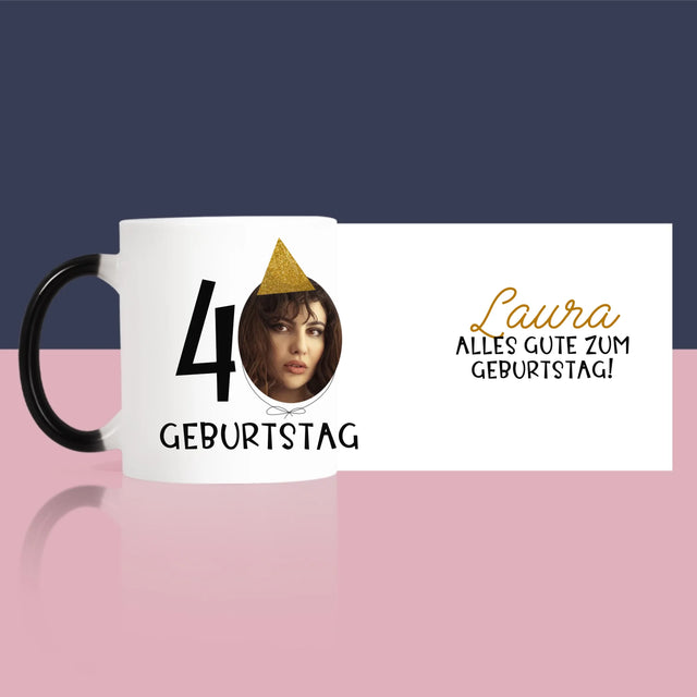 Foto Und Unterschrift: 40. Geburtstag Mütze - Tasse