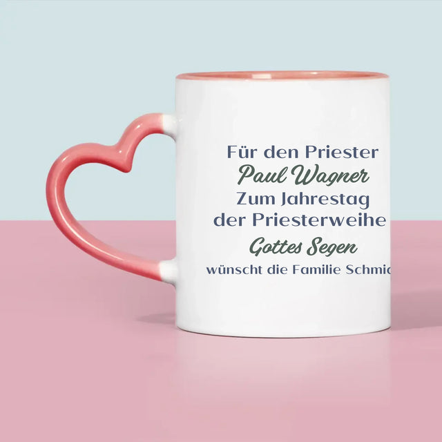 Name Und Unterschrift: Zum Jahrestag Der Priesterweihe - Tasse