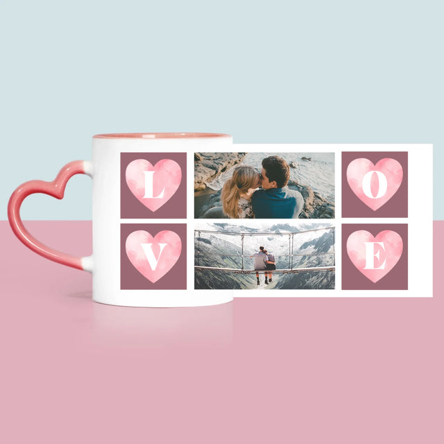 Fotocollage: Herzen Love - Tasse