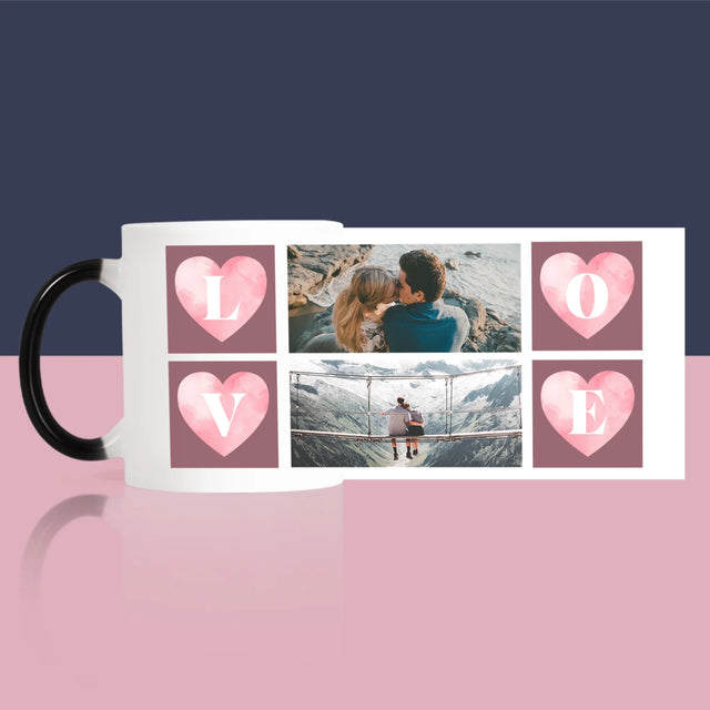 Fotocollage: Herzen Love - Tasse