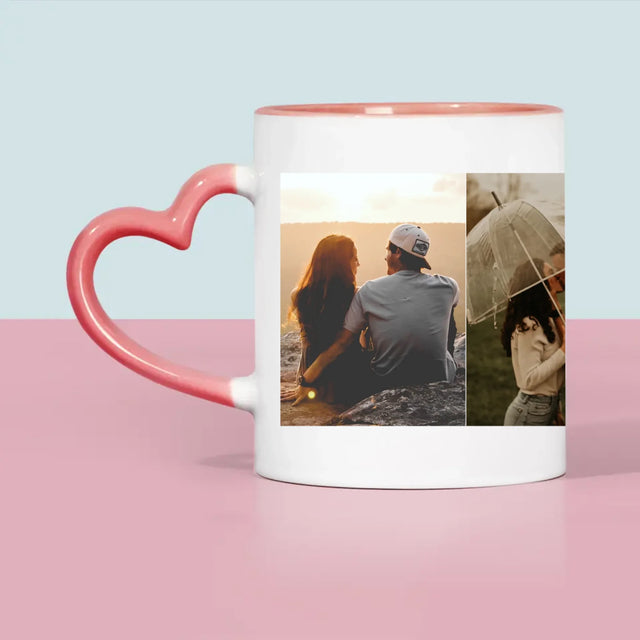 Fotocollage: Erster Gemeinsamer Valentinstag - Tasse