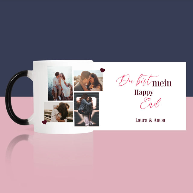 Fotocollage: Du Bist Mein Happy End - Tasse