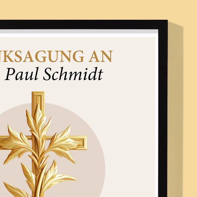 Name Und Unterschrift: Dank An Den Pfarrer - Druck Mit Rahmen 30X40