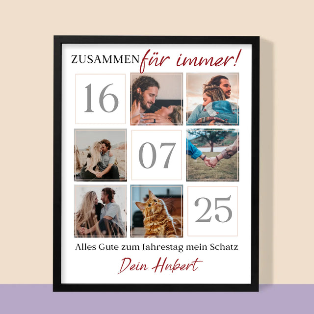 Fotocollage: Zusammen Für Immer  - Druck Mit Rahmen 30X40