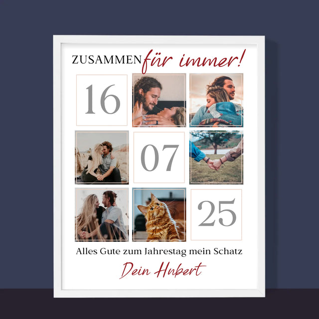 Fotocollage: Zusammen Für Immer  - Druck Mit Rahmen 30X40