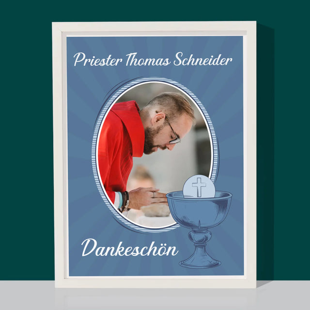 Name Und Unterschrift: Danksagung An Den Priester  - Druck Mit Rahmen 30X40