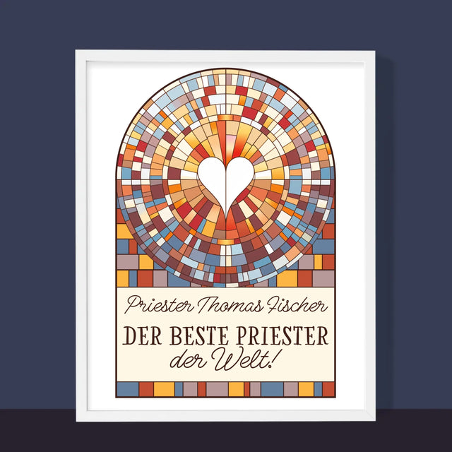 Name Und Unterschrift: Der Beste Priester Der Welt - Druck Mit Rahmen 30X40