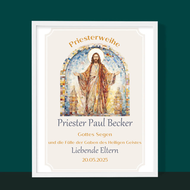 Name Und Unterschrift: Priesterweihe - Druck Mit Rahmen 30X40