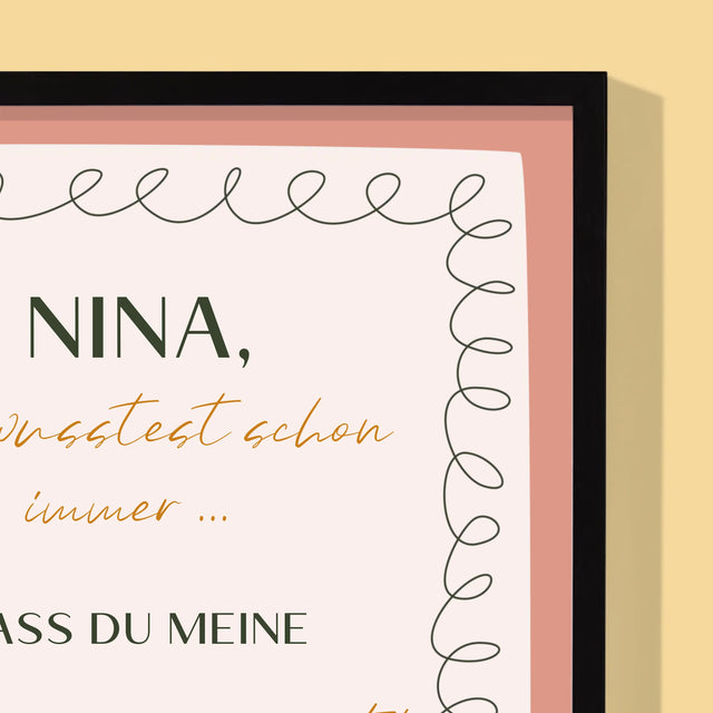 Foto Und Unterschrift: Du Wusstest Schon Immer - Druck Mit Rahmen 30X40