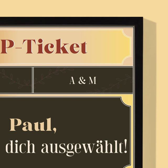 Name Und Unterschrift: Vip-Ticket- Trauzeuge - Druck Mit Rahmen 30X40