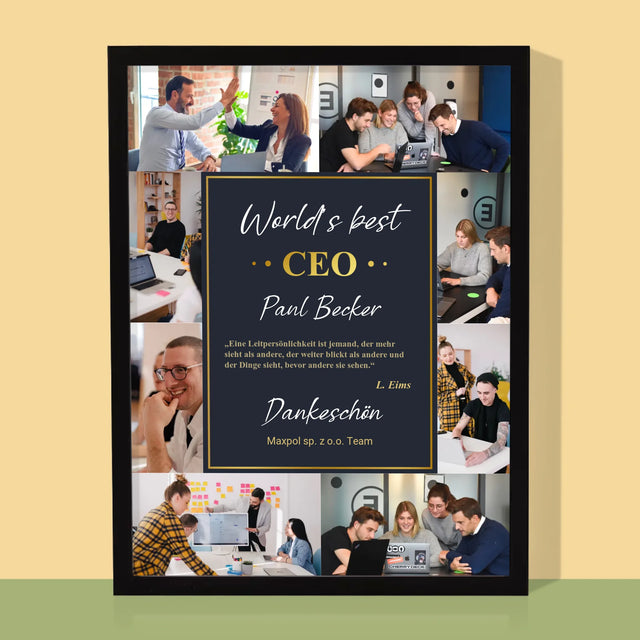 Fotocollage: Der Beste Ceo Der Welt - Druck Mit Rahmen 30X40