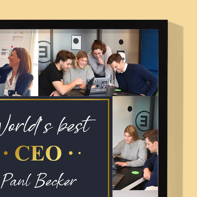 Fotocollage: Der Beste Ceo Der Welt - Druck Mit Rahmen 30X40