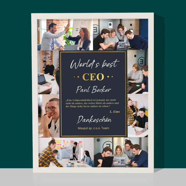 Fotocollage: Der Beste Ceo Der Welt - Druck Mit Rahmen 30X40