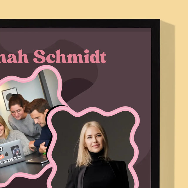 Fotocollage: Beste Chefin  - Druck Mit Rahmen 30X40