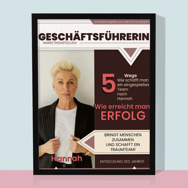 Magazin-Cover: Geschäftsführerin - Druck Mit Rahmen 30X40