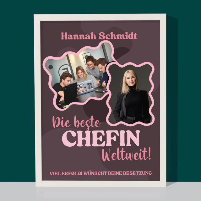 Fotocollage: Beste Chefin  - Druck Mit Rahmen 30X40