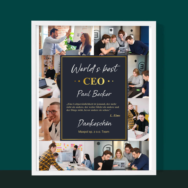 Fotocollage: Der Beste Ceo Der Welt - Druck Mit Rahmen 30X40