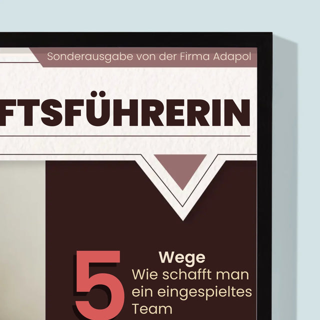 Magazin-Cover: Geschäftsführerin - Druck Mit Rahmen 30X40
