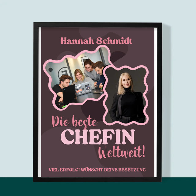 Fotocollage: Beste Chefin  - Druck Mit Rahmen 30X40