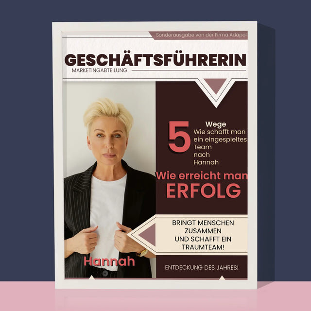 Magazin-Cover: Geschäftsführerin - Druck Mit Rahmen 30X40