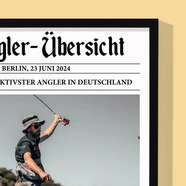 Foto Und Unterschrift: Angler- Übersicht - Druck Mit Rahmen 30X40