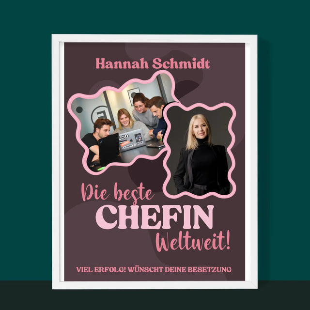 Fotocollage: Beste Chefin  - Druck Mit Rahmen 30X40