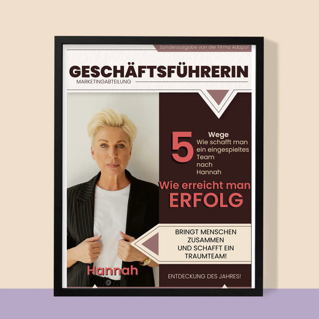 Magazin-Cover: Geschäftsführerin - Druck Mit Rahmen 30X40