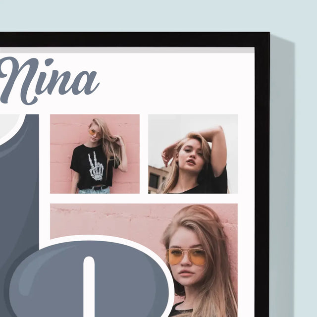 Fotocollage: 18 - Schönsten Momente - Druck Mit Rahmen 30X40