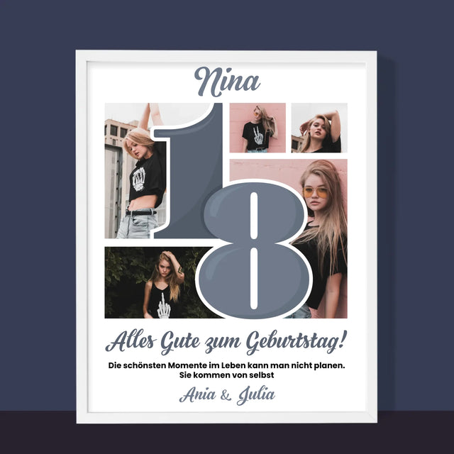 Fotocollage: 18 - Schönsten Momente - Druck Mit Rahmen 30X40