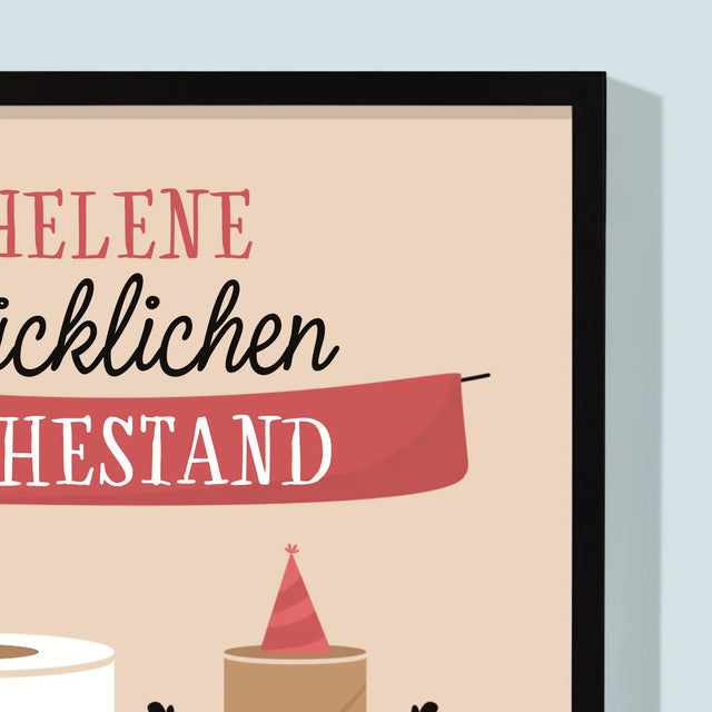 Name Und Unterschrift: Glücklichen Ruhestand  - Druck Mit Rahmen 30X40
