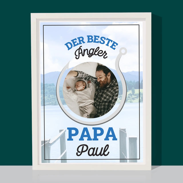 Foto Und Unterschrift: Bester Angel-Vater - Druck Mit Rahmen 30X40