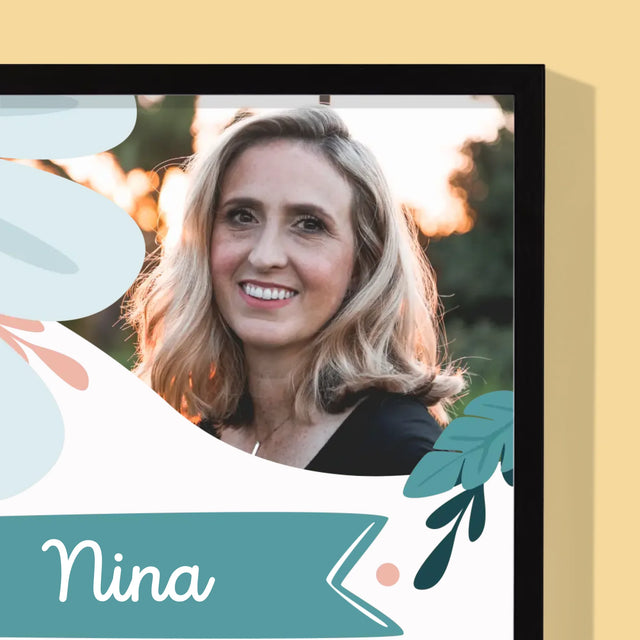 Foto Und Unterschrift: Viel Glück Bei Der Nicht-Arbeit - Druck Mit Rahmen 30X40