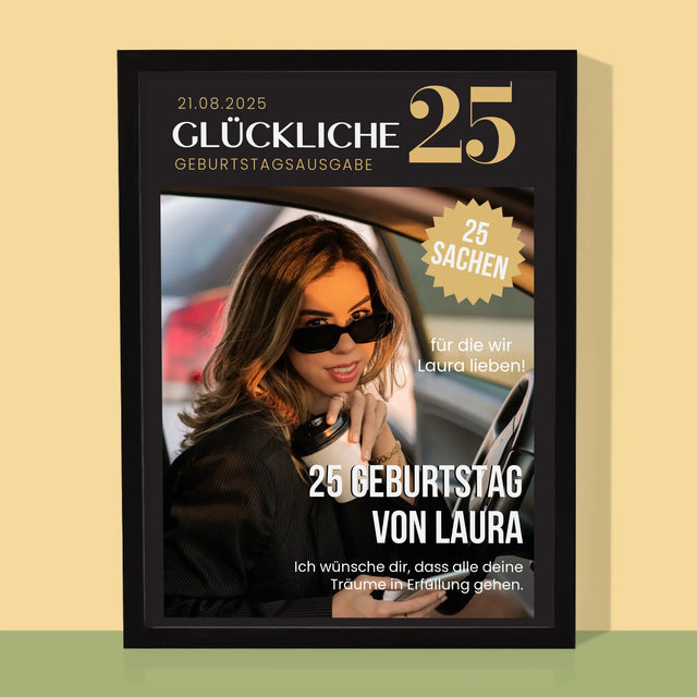 Magazin-Cover: Glückliche 25 - Druck Mit Rahmen 30X40