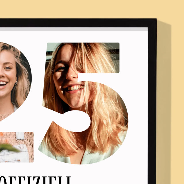 Buchstaben-Collage: Zu Alt Für Dicaprio - Druck Mit Rahmen 30X40