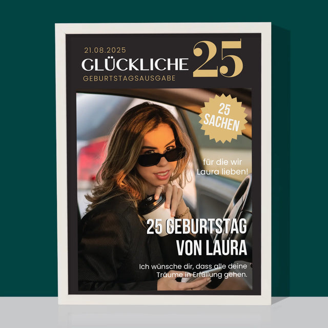 Magazin-Cover: Glückliche 25 - Druck Mit Rahmen 30X40